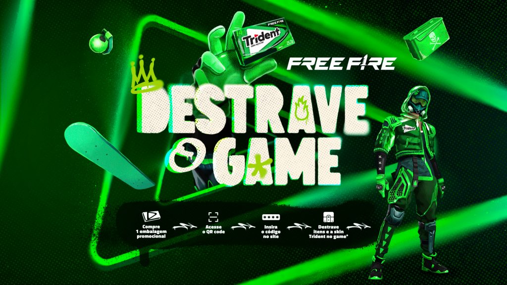 Trident anuncia parceria com Free Fire para a campanha "Destrave o Game"