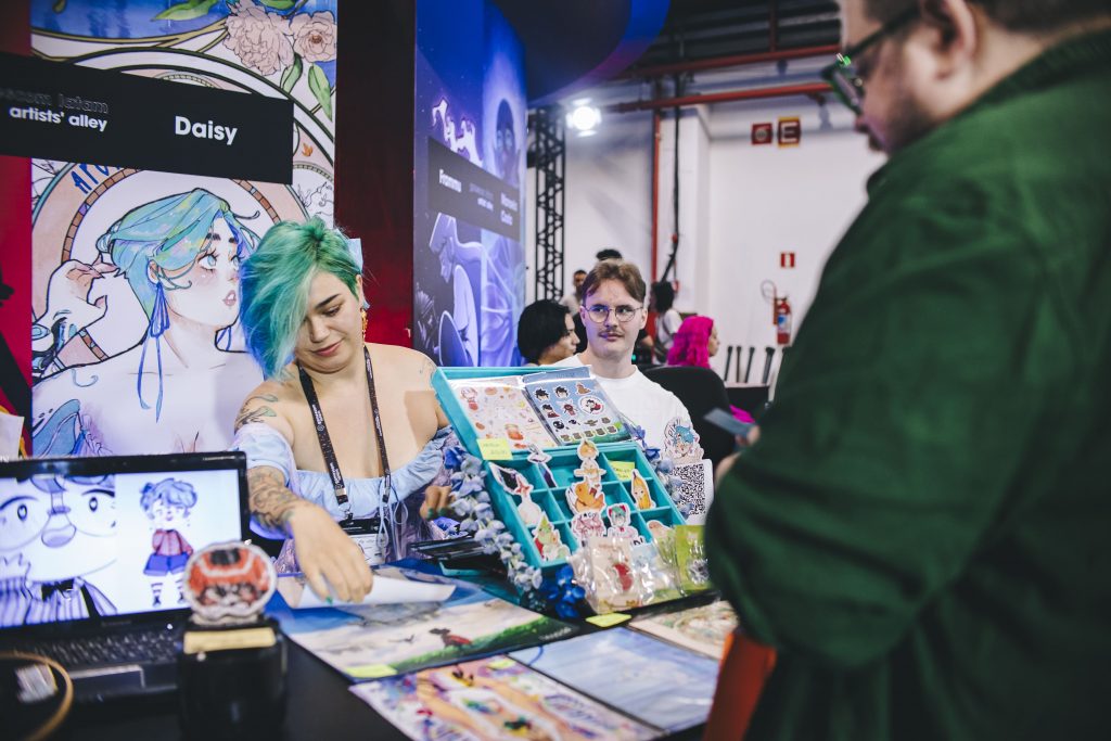 O Artists’ Alley da gamescom latam fez sucesso entre o público.