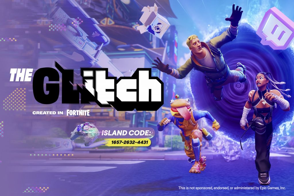 Jogo "The Glitch" transforma marcas em mundos jogáveis no Fortnite, promovido por streamers da Twitch