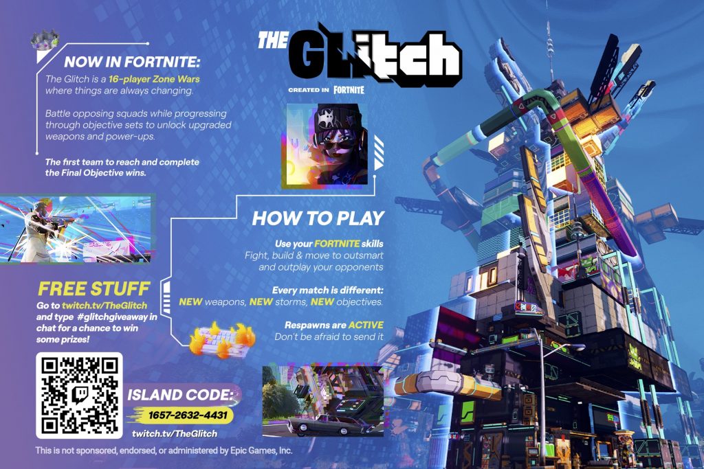 Jogo "The Glitch" transforma marcas em mundos jogáveis no Fortnite, promovido por streamers da Twitch