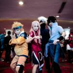four person in naruto costume