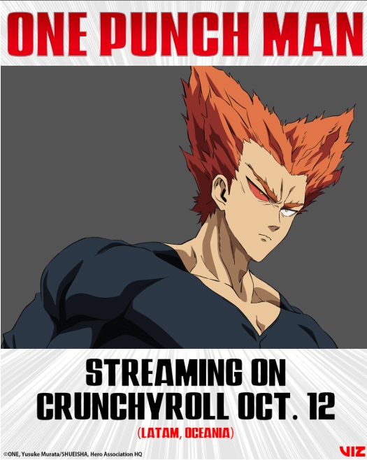a tão esperada 3ª temporada de One-Punch Man estreia no dia 12 de outubro de 2025