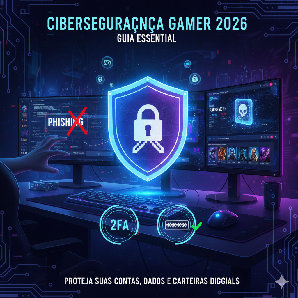 Cibersegurança Gamer 2026: guia essencial para proteger suas contas, dados e carteiras digitais