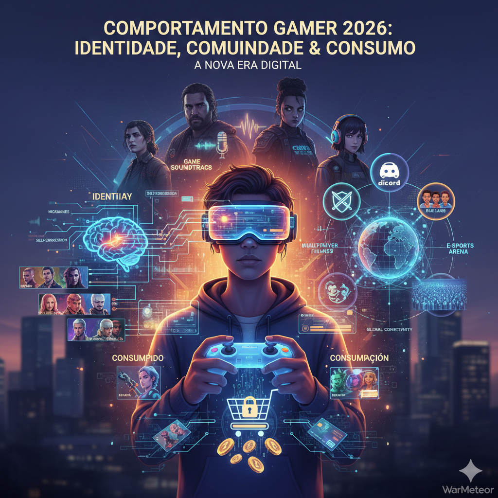 Comportamento Gamer 2026: como os jogos moldam identidade, comunidade e consumo na era digital