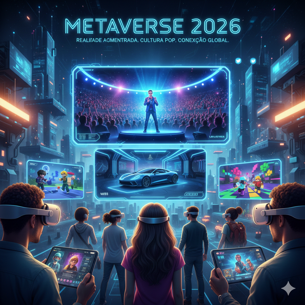 Entre o amadurecimento tecnológico e o fim do "hype", entenda como o Metaverso se consolidou em 2026 como uma camada essencial para games, grandes festivais e experiências imersivas de marca.
