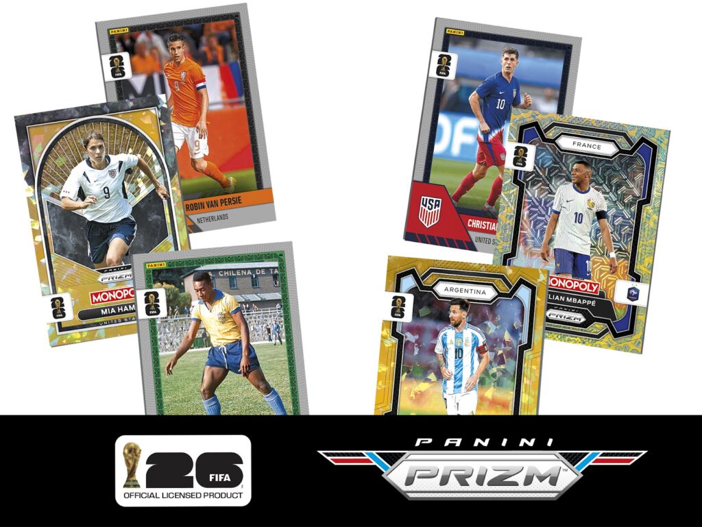 MONOPOLY Panini Prizm: FIFA World Cup 2026 Edition e MONOPOLY Panini Prizm: FIFA World Cup 2026 Booster Box chega ao mercado em abril nas principais lojas do ramo e já conta com uma pré-venda exclusiva na Amazon Store. 