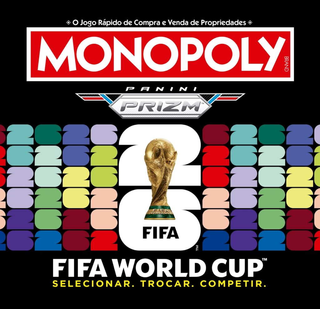 Hasbro lança MONOPOLY Panini Prizm: FIFA World Cup 2026 Edition com cartas colecionáveis da Copa do Mundo