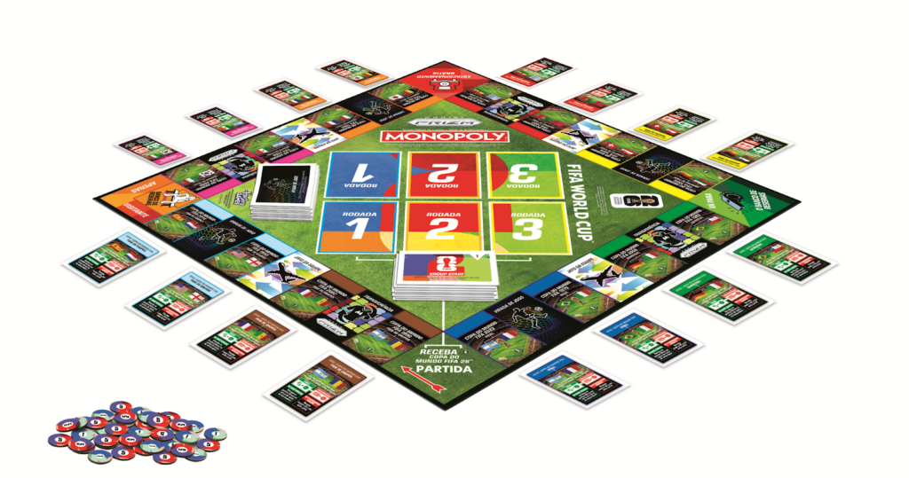 O jogo transforma o tradicional formato de compra e negociação de propriedades em uma competição futebolística, na qual os jogadores montam seus próprios times internacionais utilizando cartas Panini Prizm com estrelas atuais e lendas da FIFA World Cup.