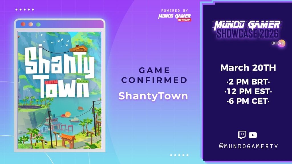 ShantyTown confirma presença no Mundo Gamer Showcase 2026 com novidades