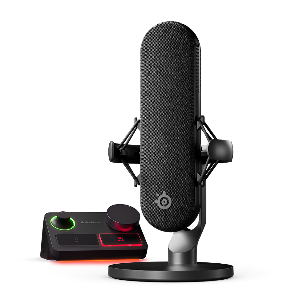 Microfone Alias Pro - voltado para criação de conteúdo, inclui mixer de streaming XLR e tecnologia de cancelamento de ruídos por IA;