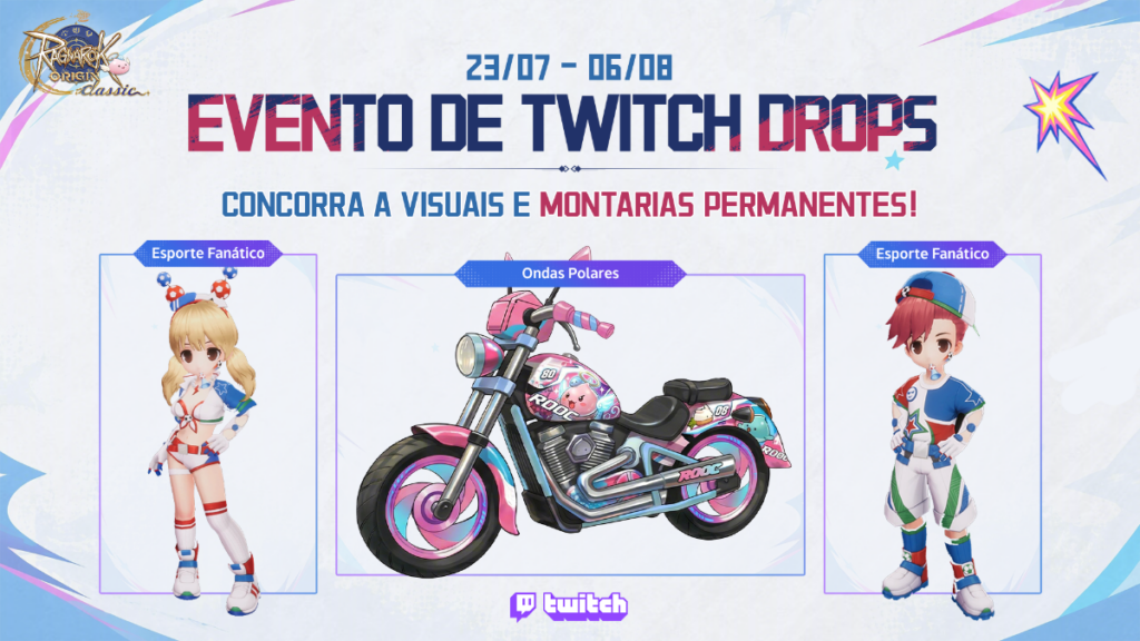 Evento de Twitch Drops distribui trajes e montarias